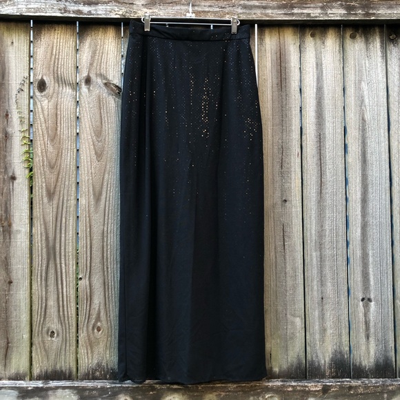 Onyx Nite Dresses & Skirts - Vintage Onyx Nite by Wendye Chaitin Sparkle Maxi Skirt Size 10 Back Slit Formal